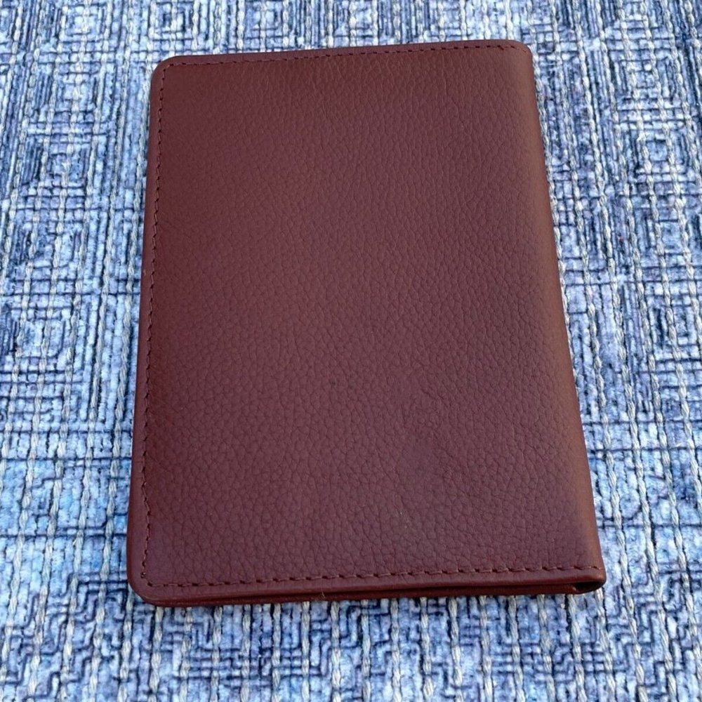 Leather Passport Holder Wallet Handmade Brown Card Holder Clutch Purse - Picture 6 of 12